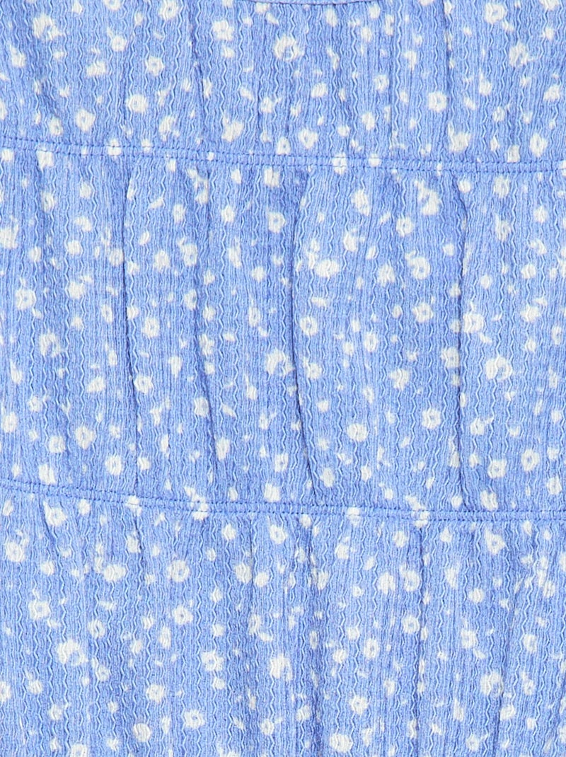 Blouse à motif en maille crêpée Bleu - Kiabi