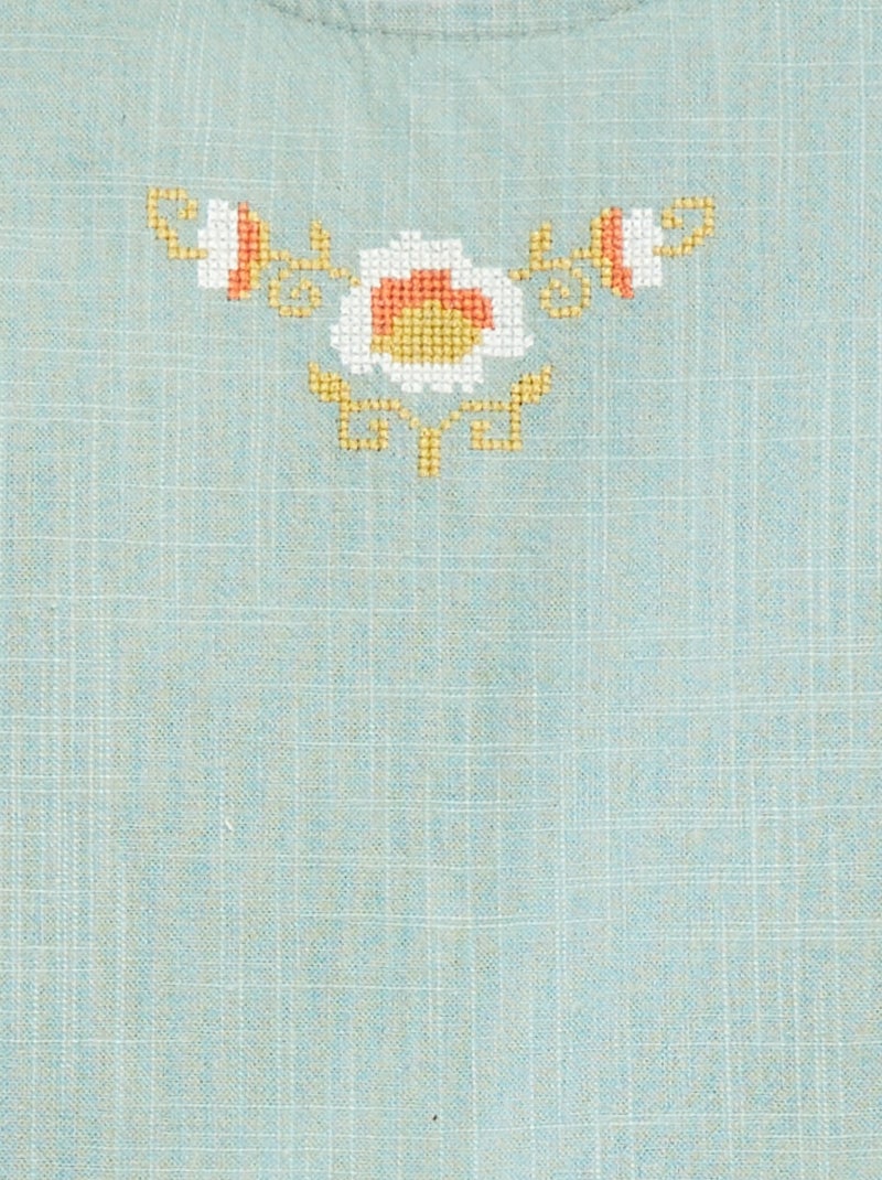 Blouse à motifs brodés Vert - Kiabi