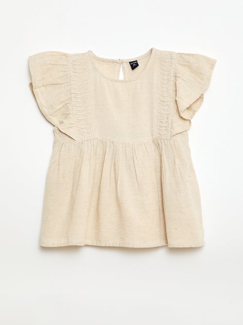 Blouse ample en lin mélangé - Kiabi