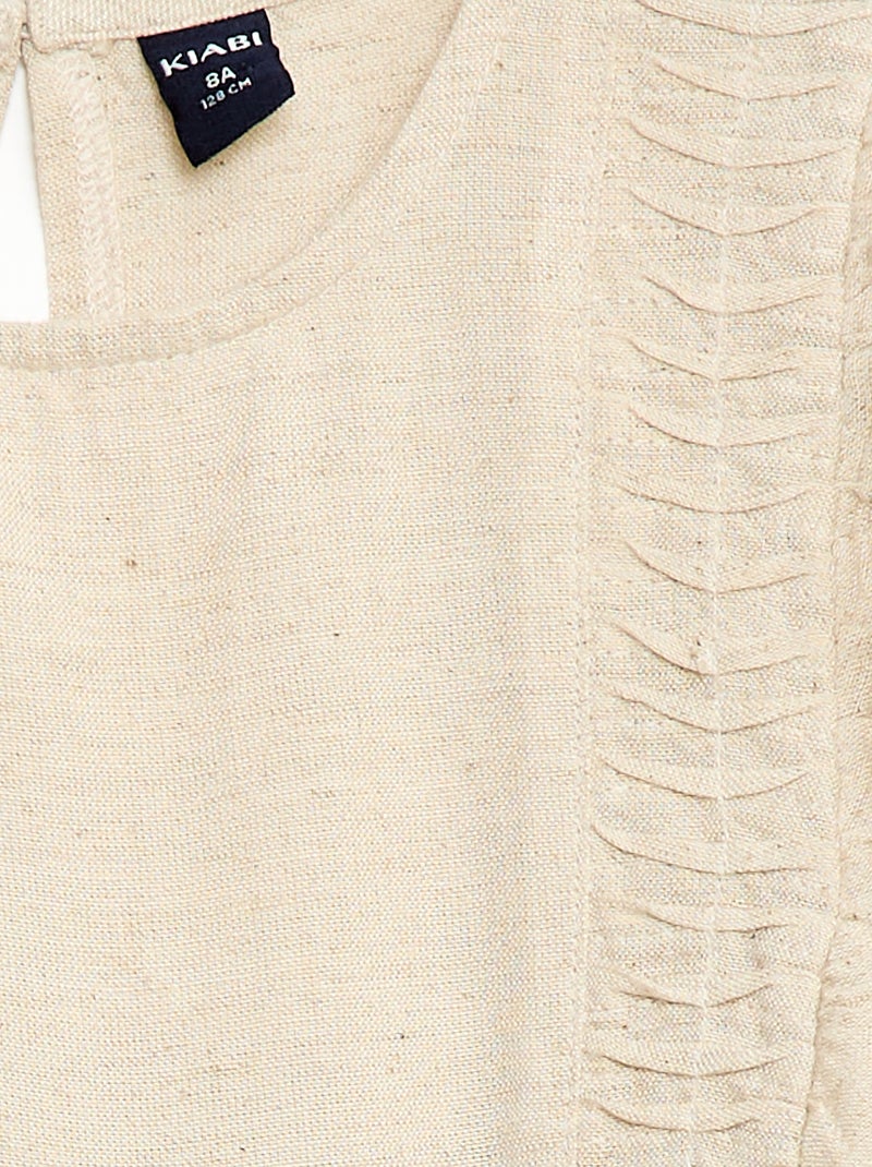 Blouse ample en lin mélangé Blanc - Kiabi