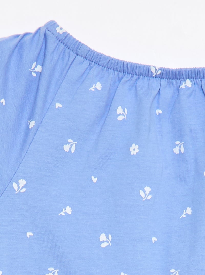 Blouse avec col élastiqué - Collection facile à enfiler Bleu - Kiabi