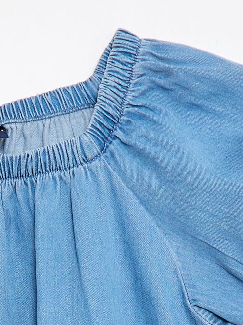 Blouse avec col et bas de manches élastiqués - Collection facile à enfiler - Kiabi