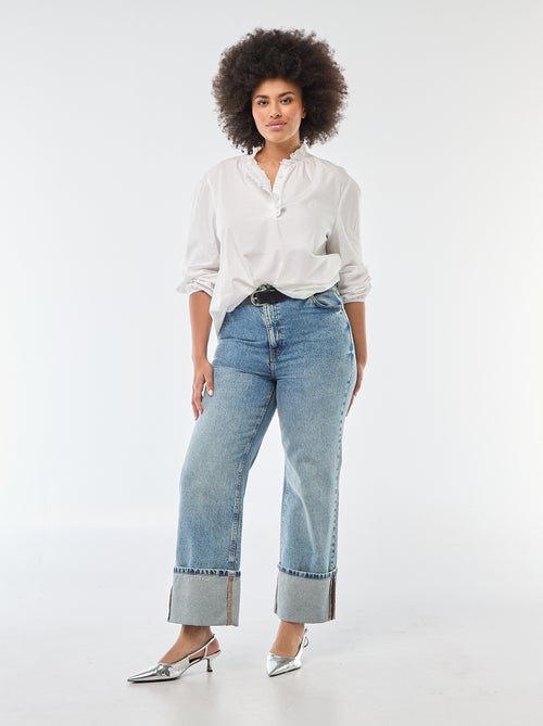 Blouse avec col montant volanté - Kiabi