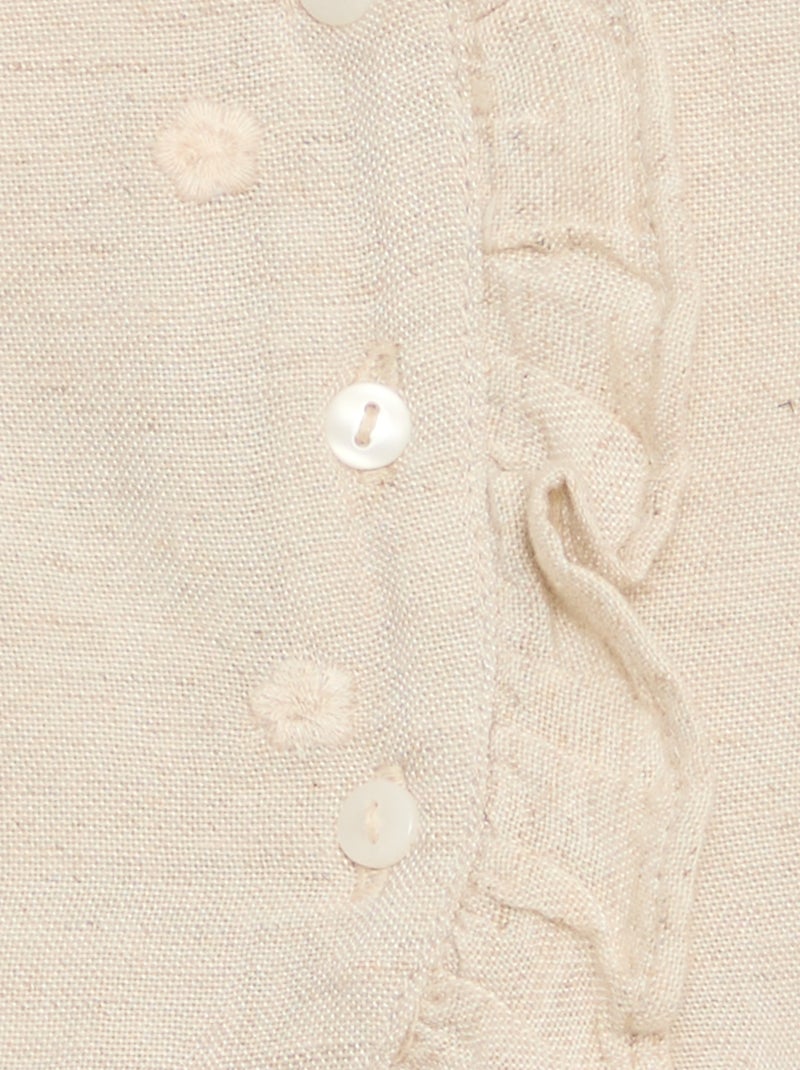 Blouse brodée sans manches Beige - Kiabi