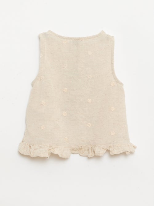 Blouse brodée sans manches - Kiabi