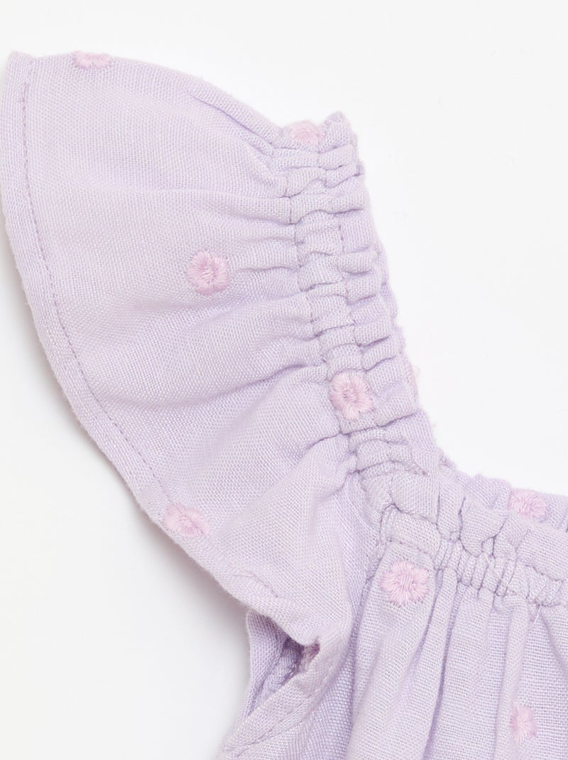 Blouse brodée sans manches Violet - Kiabi