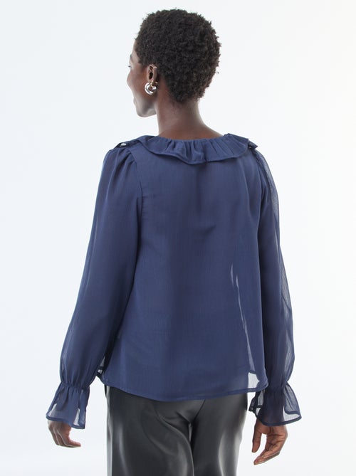 Blouse cavalière en voile transparent - Kiabi