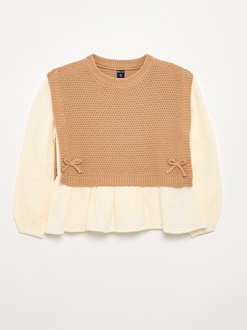 Blouse-Effect 2-in-1 Sweater - Kiabi