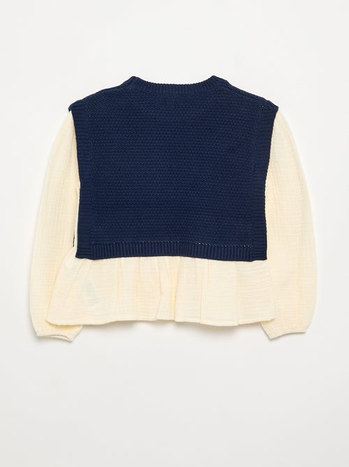 Blouse-Effect 2-in-1 Sweater - Kiabi