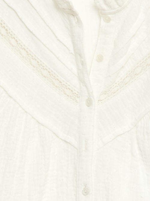 Blouse en coton plumetis - Kiabi