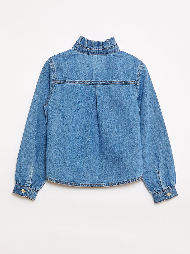 Blouse en denim Bleu - Kiabi