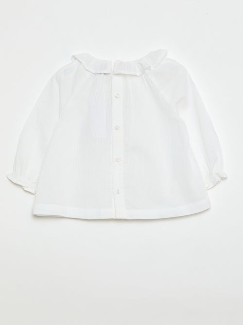 Blouse en dobby avec ouverture boutonnée au dos - Kiabi