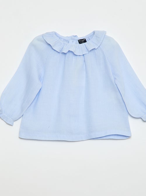 Blouse en dobby avec ouverture boutonnée au dos - Kiabi Blouse en dobby avec ouverture boutonnée au dos - Kiabi
