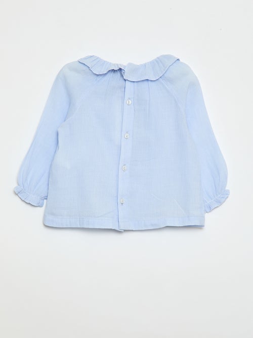 Blouse en dobby avec ouverture boutonnée au dos - Kiabi Blouse en dobby avec ouverture boutonnée au dos - Kiabi