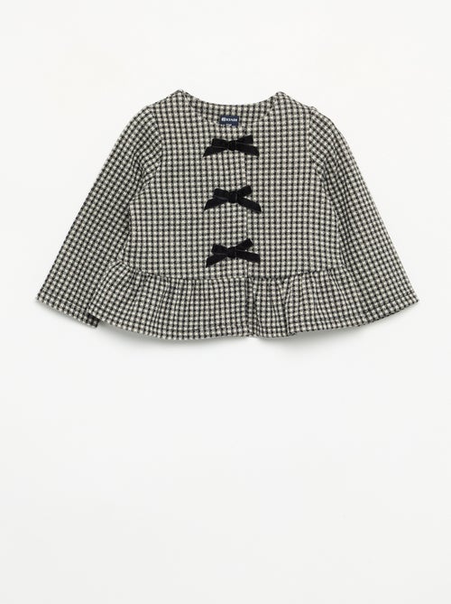 Blouse en flanelle avec nœuds et base volantée - Kiabi
