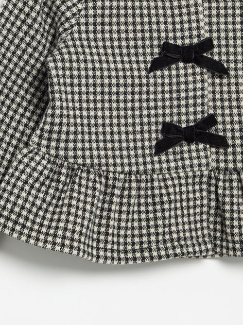 Blouse en flanelle avec nœuds et base volantée - Kiabi
