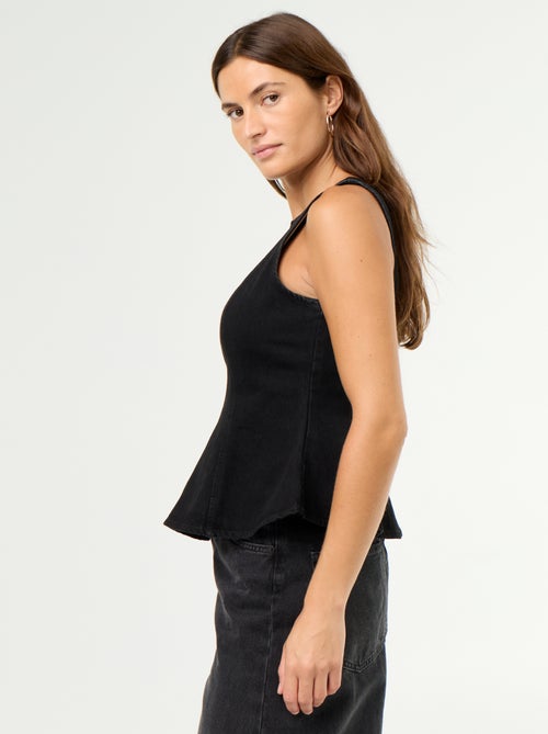 Blouse en jean sans manches - Kiabi