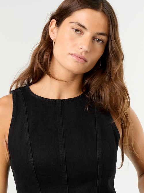 Blouse en jean sans manches - Kiabi
