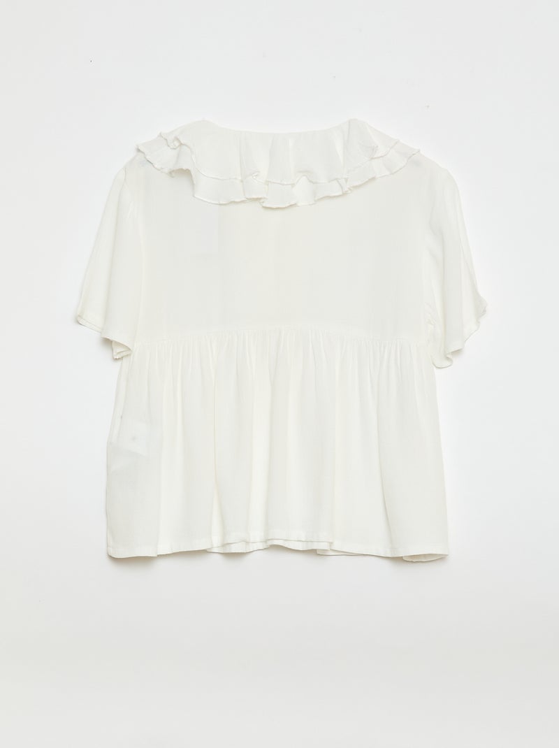 Blouse en maille légère à motif Blanc - Kiabi