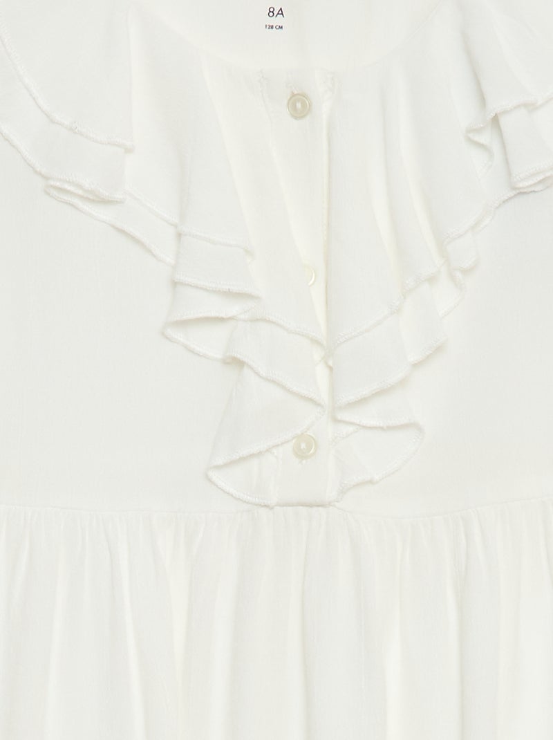 Blouse en maille légère à motif Blanc - Kiabi