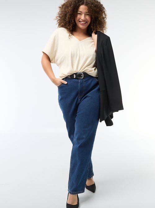 Blouse en matière crêpée manches courtes - Kiabi