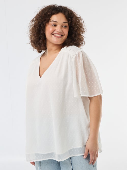 Blouse en plumetis - Kiabi