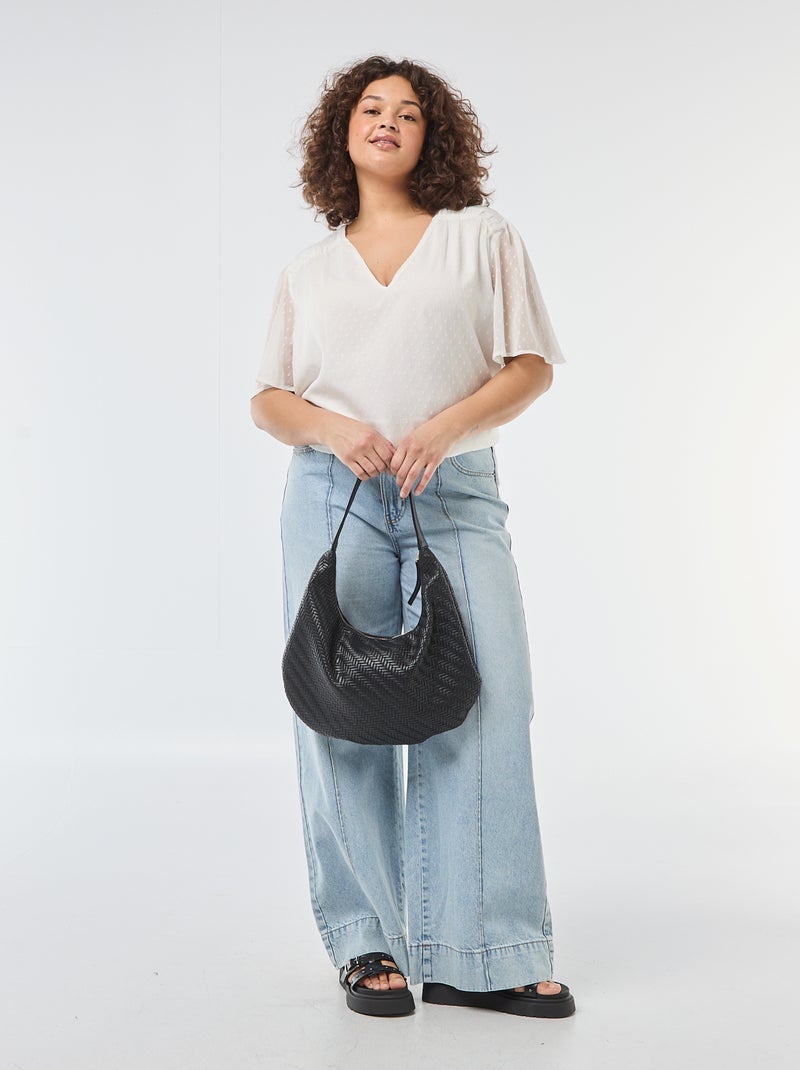 Blouse en plumetis Blanc - Kiabi