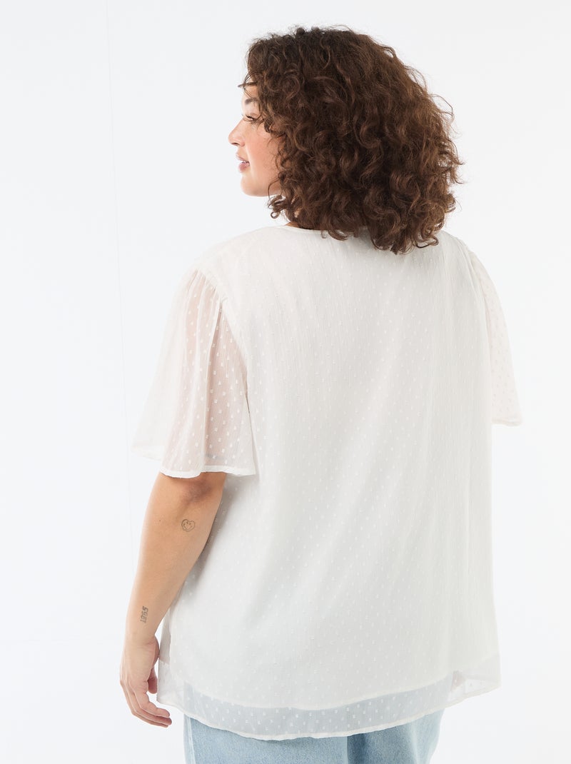 Blouse en plumetis Blanc - Kiabi