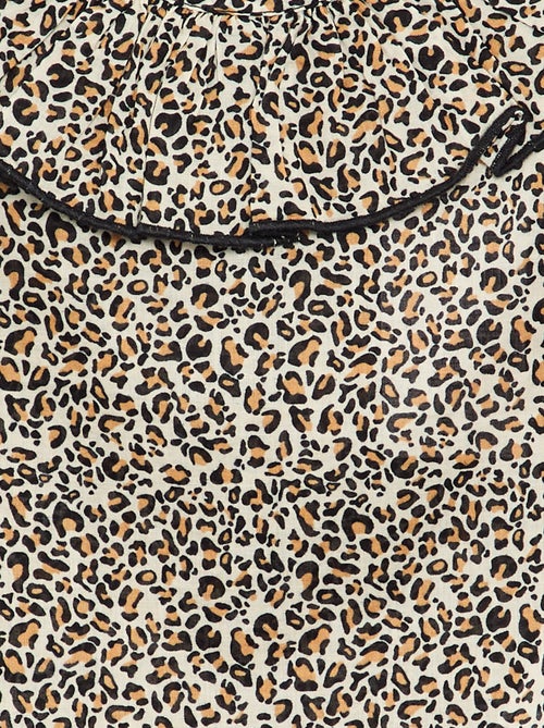 Blouse en voile de coton motif léopard - Kiabi