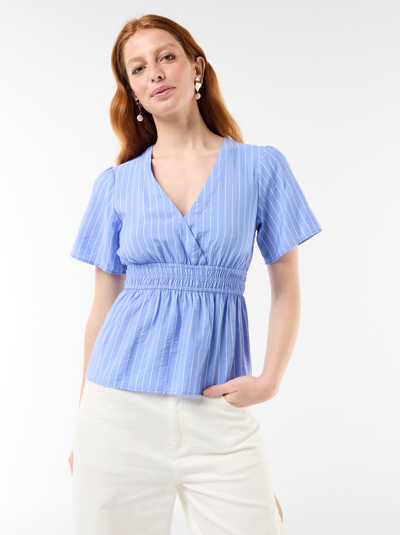 Blouse fluide coupe évasée Bleu - Kiabi