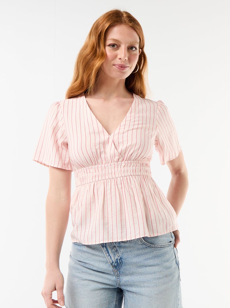 Blouse fluide coupe évasée Rose - Kiabi