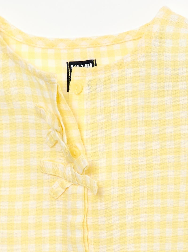 Blouse imprimé vichy Jaune - Kiabi
