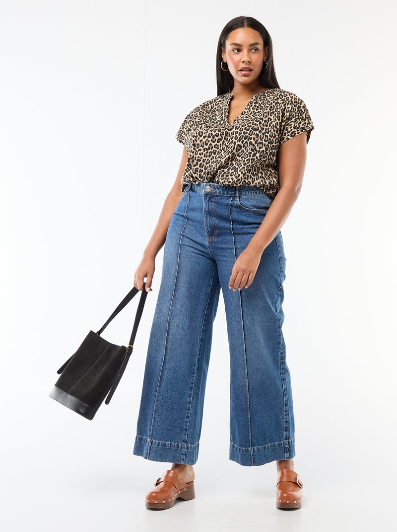 Blouse légère à manches courtes Beige - Kiabi