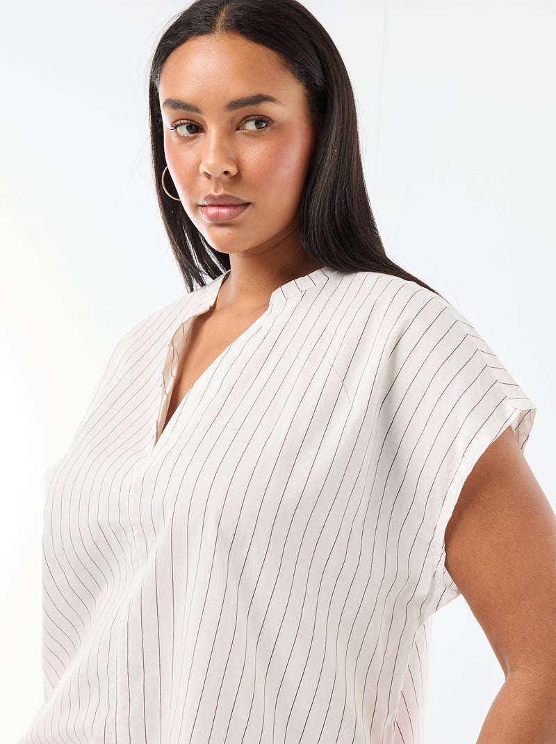 Blouse légère à manches courtes Blanc - Kiabi