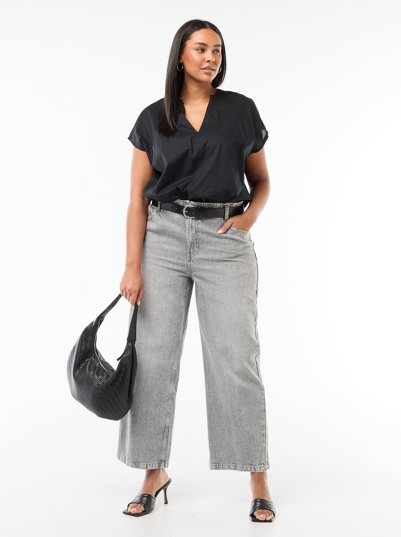 Blouse légère à manches courtes Noir - Kiabi