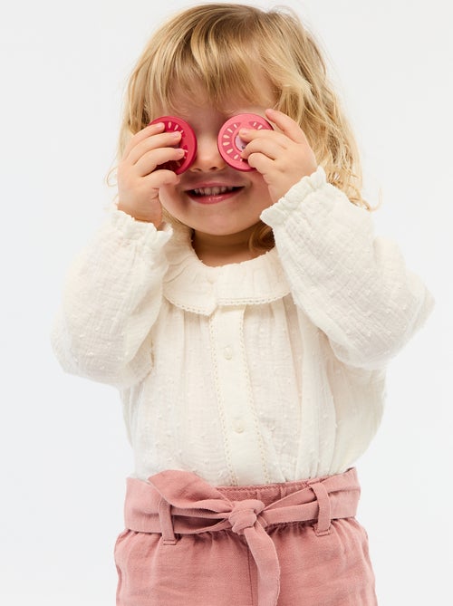 Blouse plumetis en gaze de coton - Kiabi