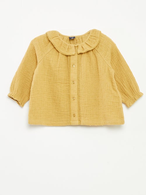 Blouse plumetis en gaze de coton - Kiabi