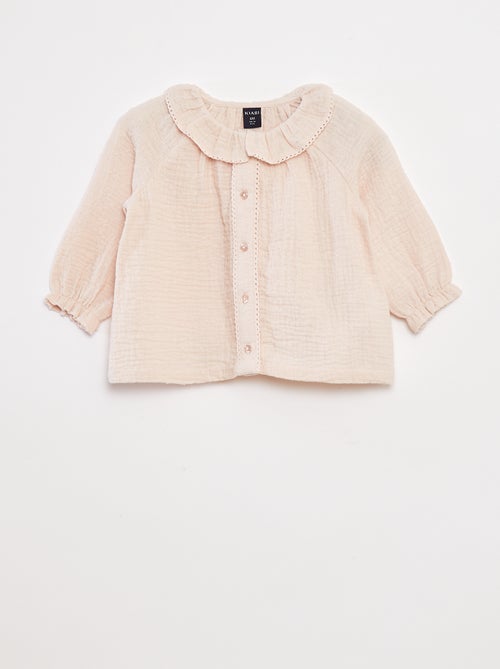 Blouse plumetis en gaze de coton - Kiabi