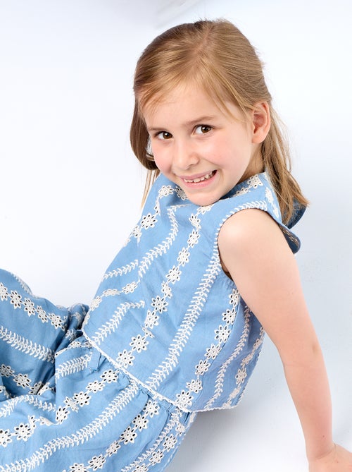 Blouse sans manches avec broderies all over - Kiabi