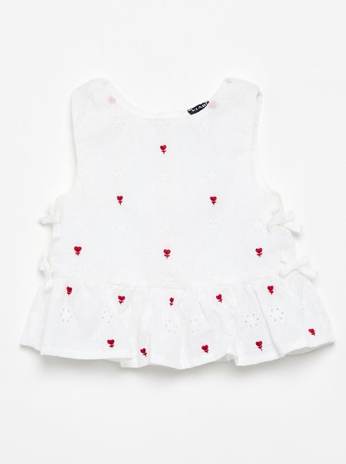 Blouse sans manches avec broderies - Kiabi