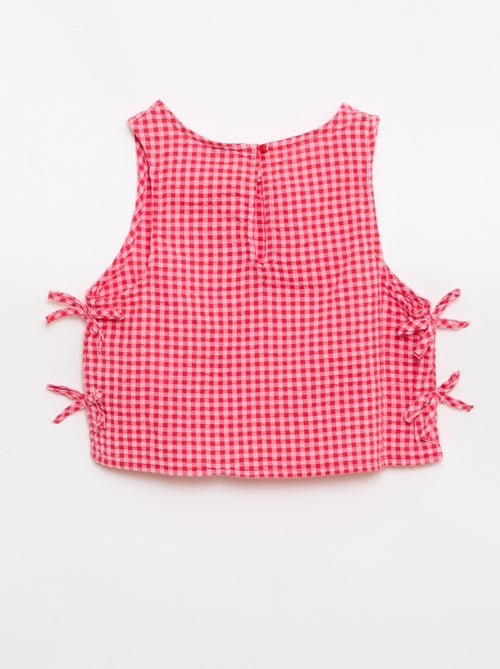 Blouse sans manches vichy - Kiabi