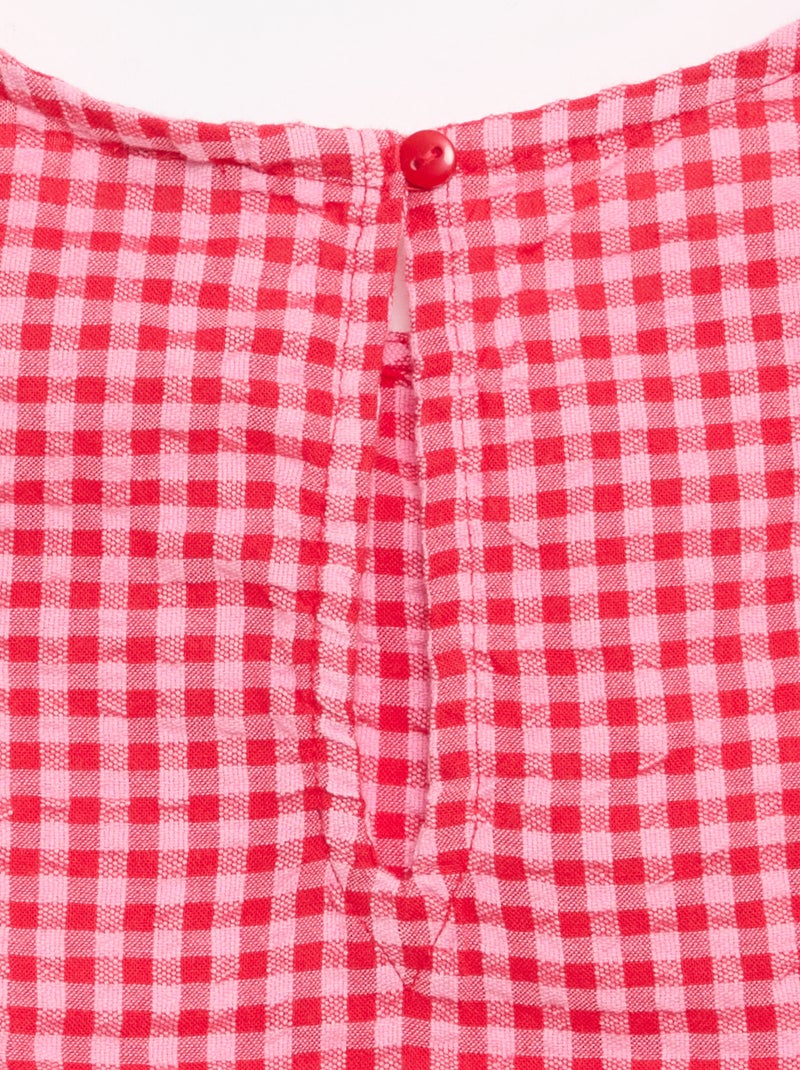Blouse sans manches vichy Rose - Kiabi