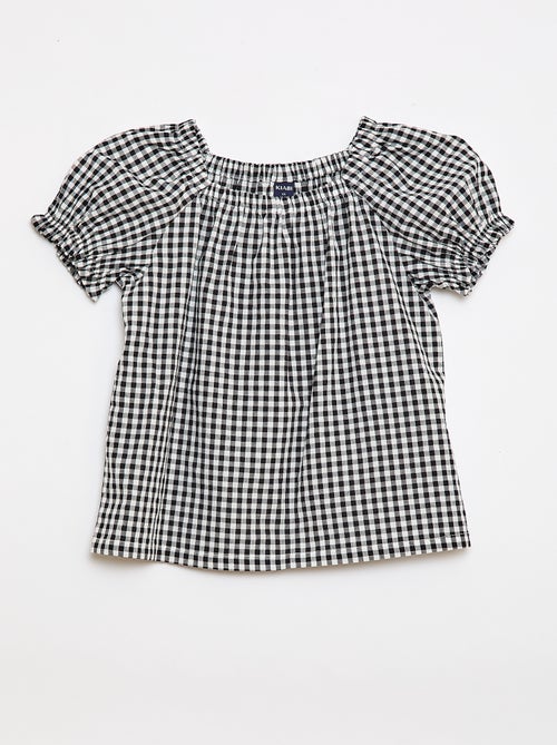 Blouse with Elasticated Neckline and Cuffs - Easy-On Collection - Kiabi