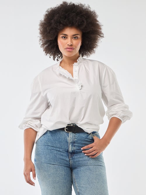 Blouse with High Ruffled Neck - Kiabi