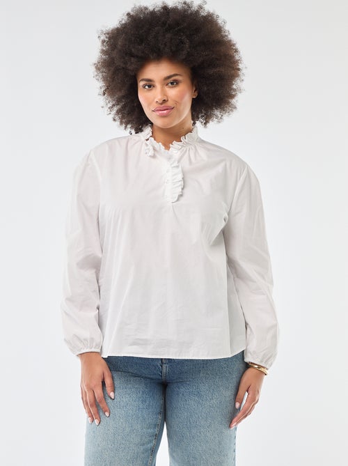 Blouse with High Ruffled Neck - Kiabi