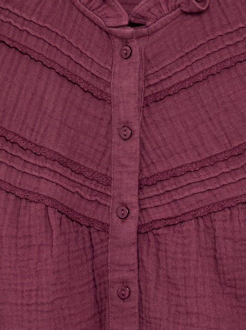 Blouse with Ruffled Collar and Embroidery - Kiabi Blouse with Ruffled Collar and Embroidery - Kiabi