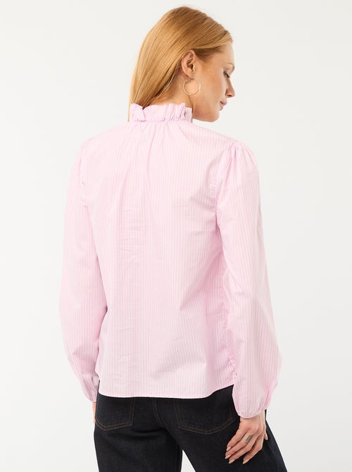 Blouse with Ruffled Collar and Opening - Kiabi