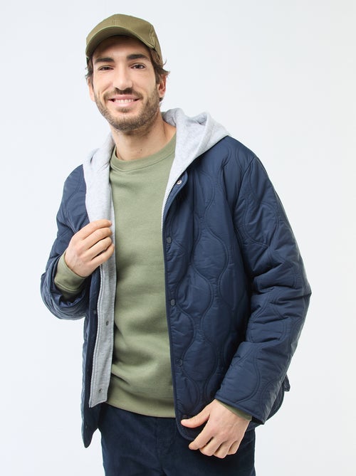 Blouson à capuche avec plastron en molleton amovible - Kiabi