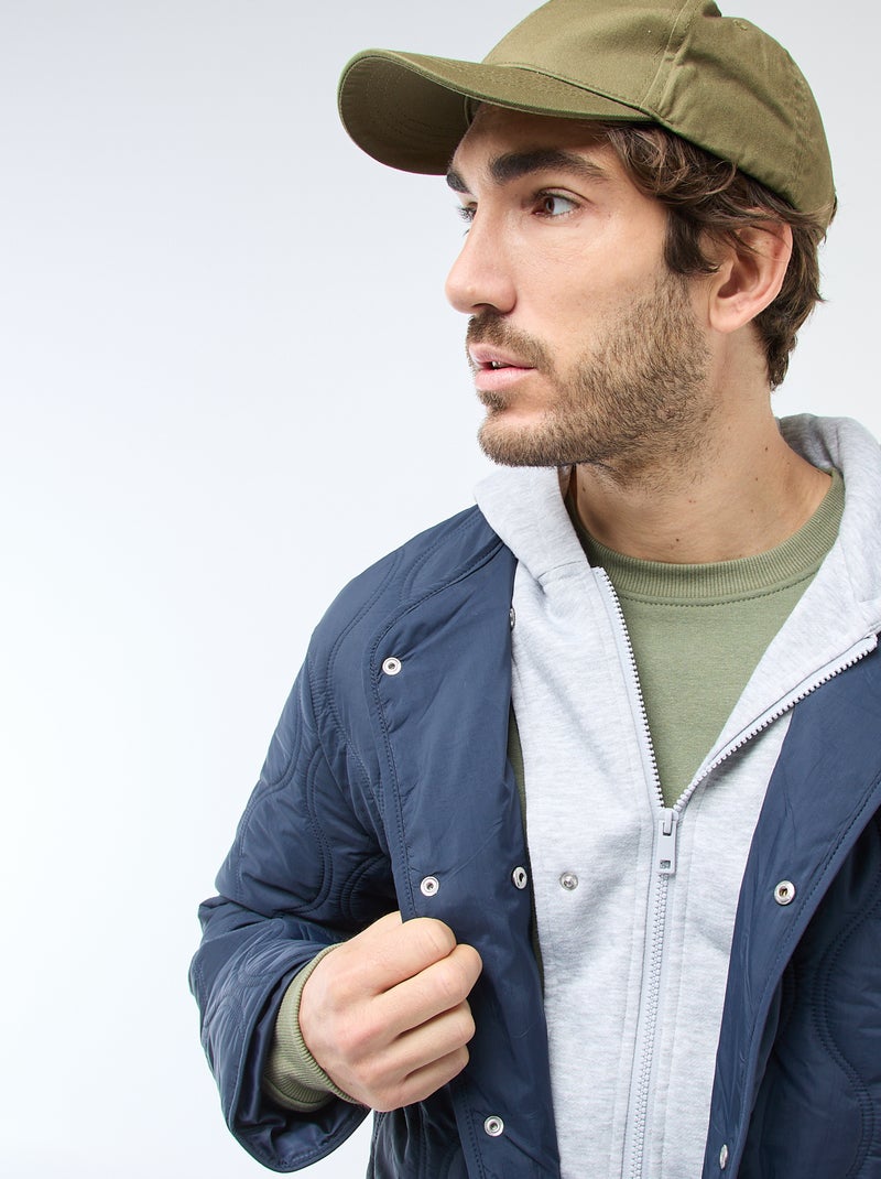 Blouson à capuche avec plastron en molleton amovible Bleu - Kiabi