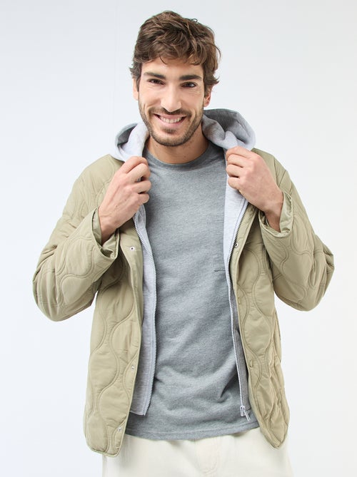 Blouson à capuche avec plastron en molleton amovible - Kiabi